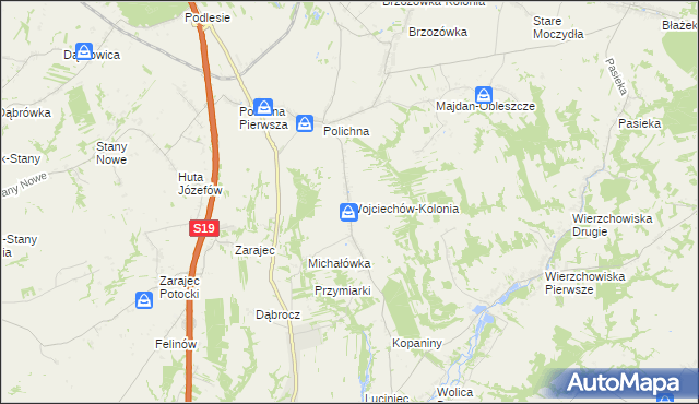 mapa Wojciechów-Kolonia, Wojciechów-Kolonia na mapie Targeo