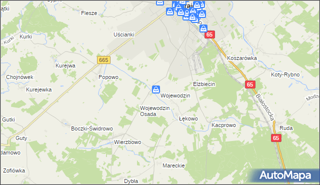 mapa Wojewodzin, Wojewodzin na mapie Targeo