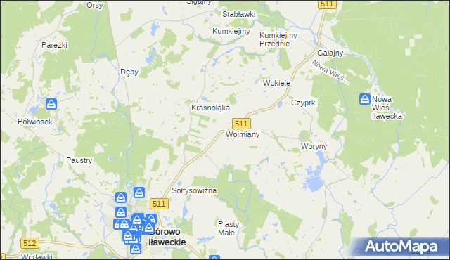 mapa Wojmiany, Wojmiany na mapie Targeo