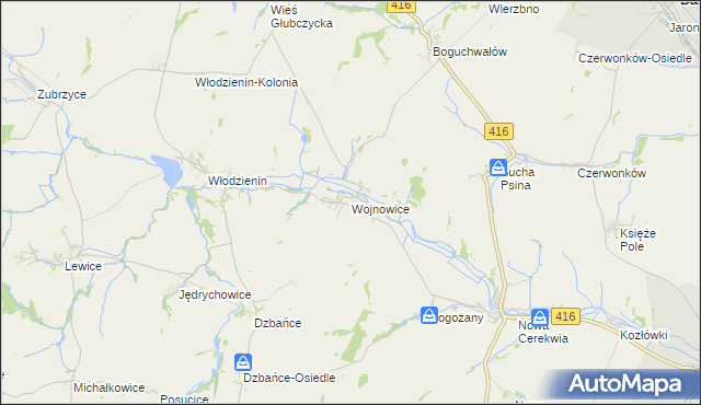 mapa Wojnowice gmina Kietrz, Wojnowice gmina Kietrz na mapie Targeo