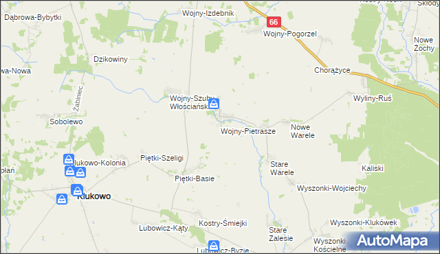mapa Wojny-Pietrasze, Wojny-Pietrasze na mapie Targeo