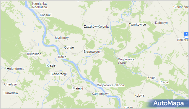 mapa Wojtkowice-Dady, Wojtkowice-Dady na mapie Targeo