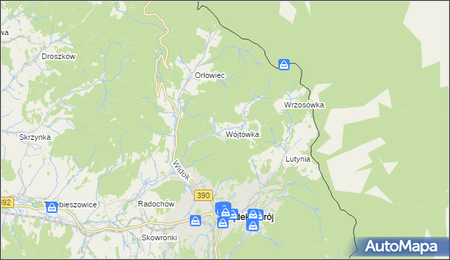 mapa Wójtówka gmina Lądek-Zdrój, Wójtówka gmina Lądek-Zdrój na mapie Targeo