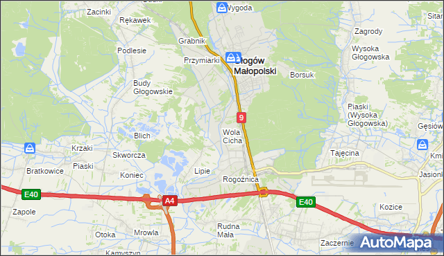 mapa Wola Cicha, Wola Cicha na mapie Targeo