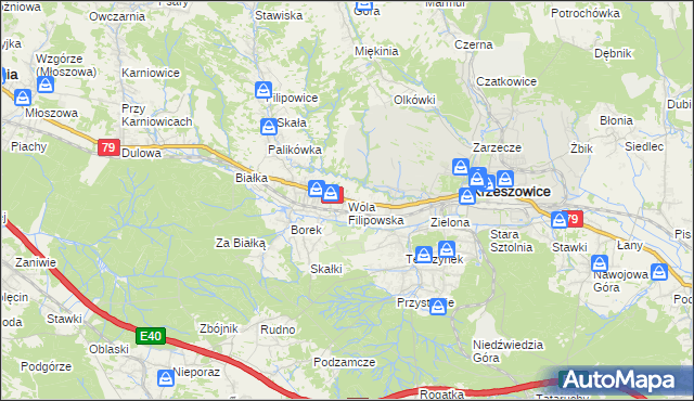 mapa Wola Filipowska, Wola Filipowska na mapie Targeo