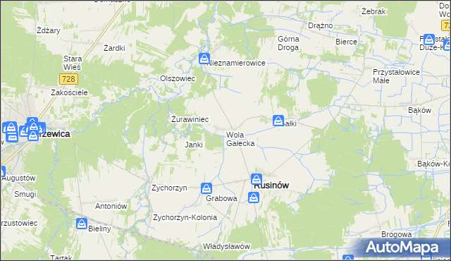 mapa Wola Gałecka, Wola Gałecka na mapie Targeo