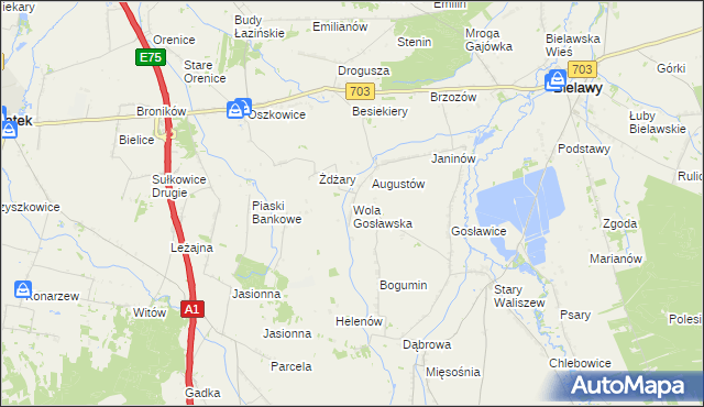 mapa Wola Gosławska, Wola Gosławska na mapie Targeo