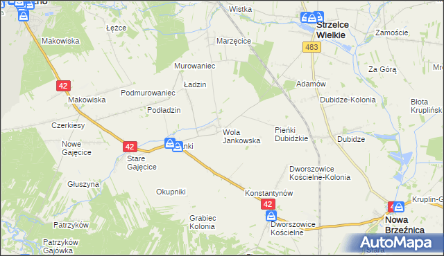 mapa Wola Jankowska, Wola Jankowska na mapie Targeo