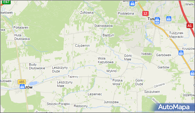 mapa Wola Kazubowa, Wola Kazubowa na mapie Targeo