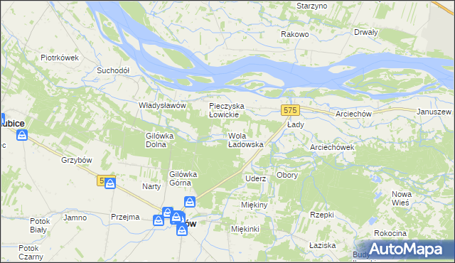 mapa Wola Ładowska, Wola Ładowska na mapie Targeo