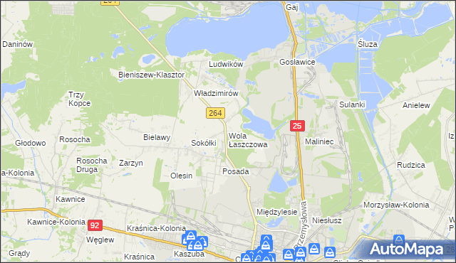 mapa Wola Łaszczowa, Wola Łaszczowa na mapie Targeo