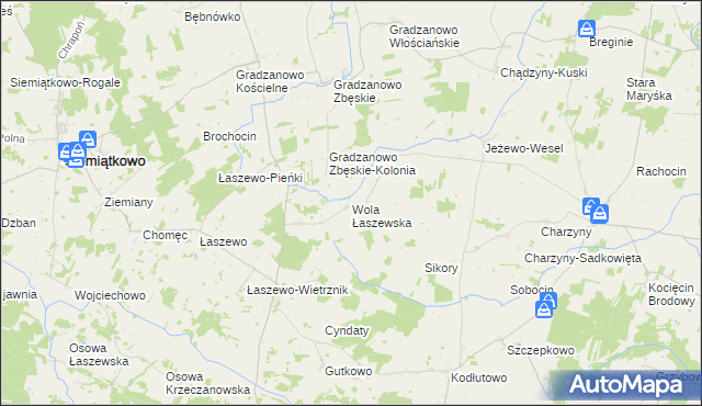 mapa Wola Łaszewska, Wola Łaszewska na mapie Targeo