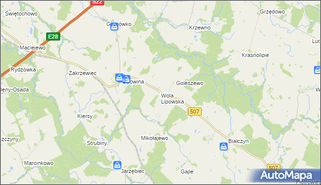 mapa Wola Lipowska, Wola Lipowska na mapie Targeo