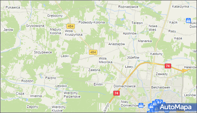 mapa Wola Mikorska, Wola Mikorska na mapie Targeo