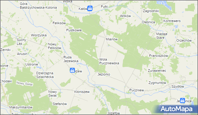 mapa Wola Puczniewska, Wola Puczniewska na mapie Targeo