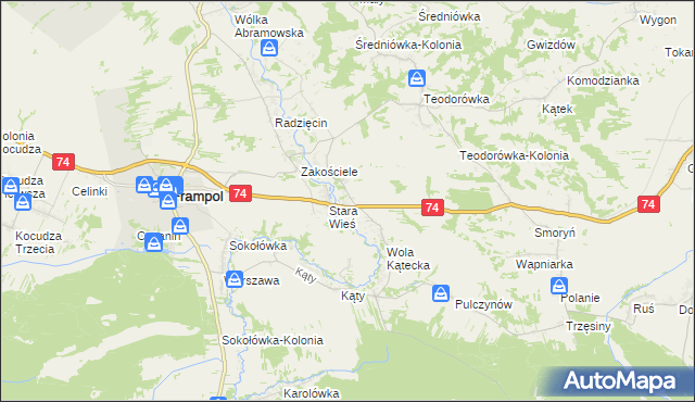 mapa Wola Radzięcka, Wola Radzięcka na mapie Targeo