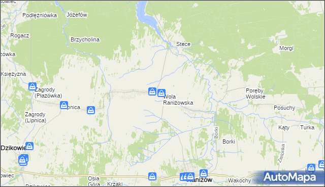 mapa Wola Raniżowska, Wola Raniżowska na mapie Targeo