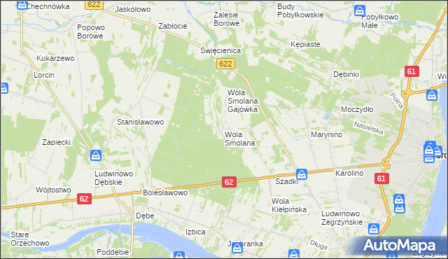 mapa Wola Smolana, Wola Smolana na mapie Targeo