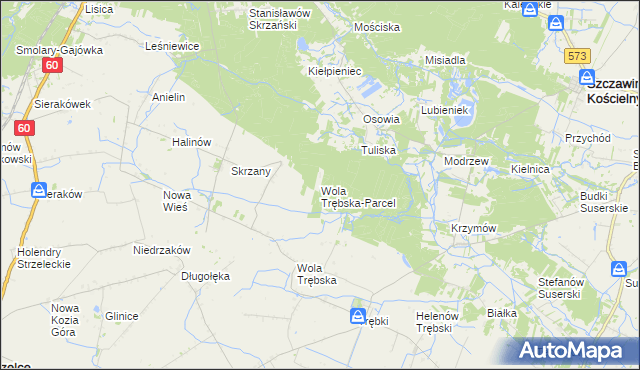 mapa Wola Trębska-Parcel, Wola Trębska-Parcel na mapie Targeo