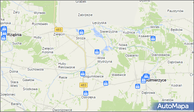 mapa Wola Wydrzyna, Wola Wydrzyna na mapie Targeo