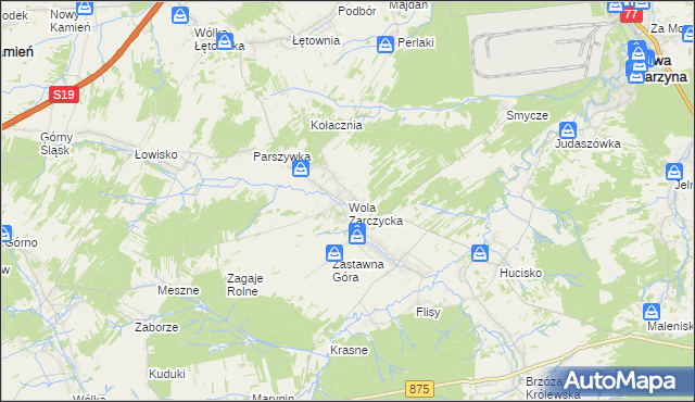 mapa Wola Zarczycka, Wola Zarczycka na mapie Targeo