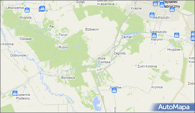 mapa Wola Żulińska, Wola Żulińska na mapie Targeo