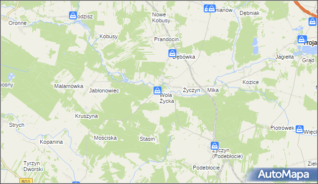 mapa Wola Życka, Wola Życka na mapie Targeo
