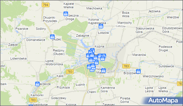 mapa Wolbrom, Wolbrom na mapie Targeo