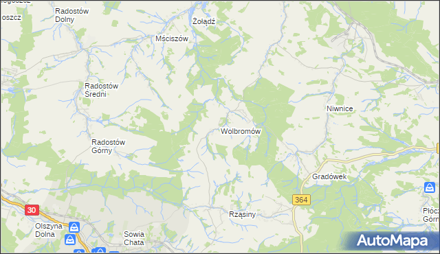 mapa Wolbromów, Wolbromów na mapie Targeo