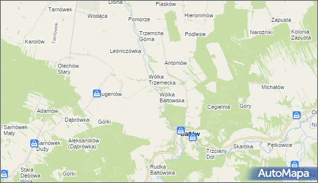 mapa Wólka Bałtowska, Wólka Bałtowska na mapie Targeo