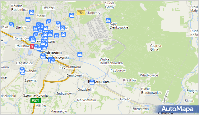mapa Wólka Bodzechowska, Wólka Bodzechowska na mapie Targeo