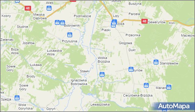 mapa Wólka Brzózka, Wólka Brzózka na mapie Targeo