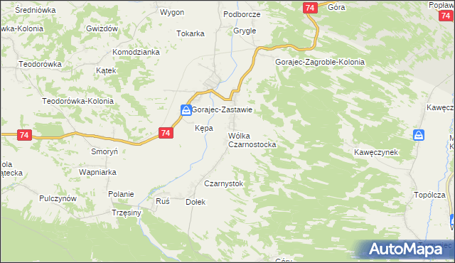 mapa Wólka Czarnostocka, Wólka Czarnostocka na mapie Targeo