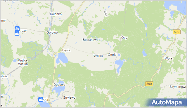 mapa Wólka gmina Kolno, Wólka gmina Kolno na mapie Targeo