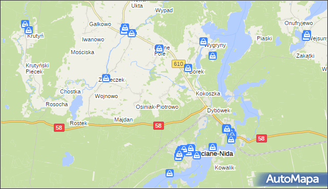 mapa Wólka gmina Ruciane-Nida, Wólka gmina Ruciane-Nida na mapie Targeo