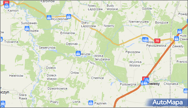 mapa Wólka Jeruzalska, Wólka Jeruzalska na mapie Targeo