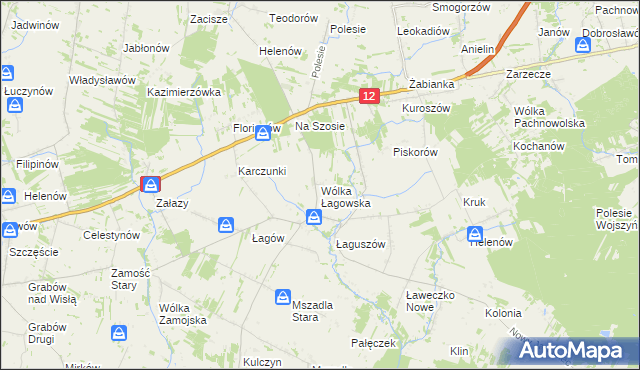 mapa Wólka Łagowska, Wólka Łagowska na mapie Targeo