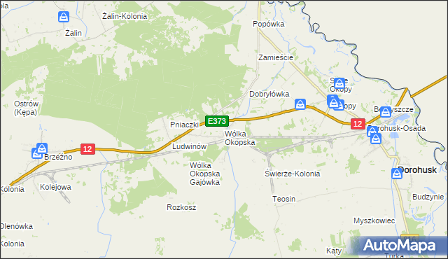 mapa Wólka Okopska, Wólka Okopska na mapie Targeo