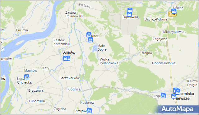 mapa Wólka Polanowska, Wólka Polanowska na mapie Targeo