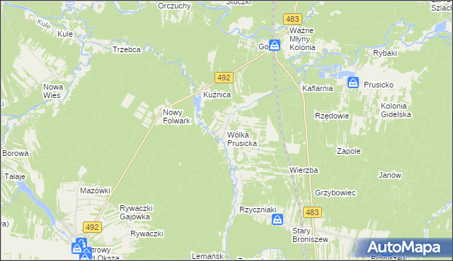 mapa Wólka Prusicka, Wólka Prusicka na mapie Targeo