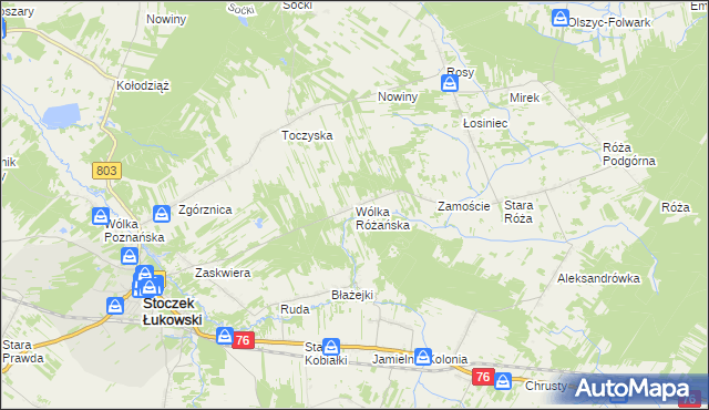 mapa Wólka Różańska, Wólka Różańska na mapie Targeo