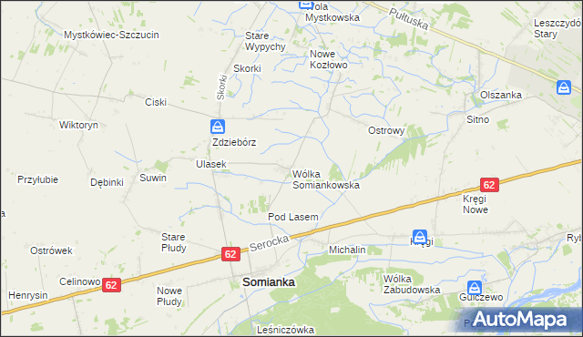 mapa Wólka Somiankowska, Wólka Somiankowska na mapie Targeo