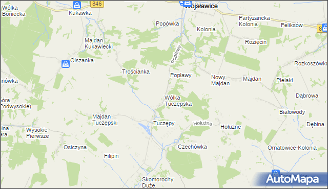 mapa Wólka Tuczępska, Wólka Tuczępska na mapie Targeo