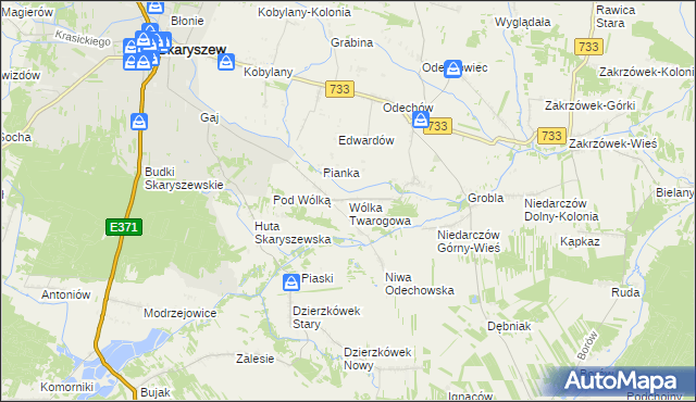 mapa Wólka Twarogowa, Wólka Twarogowa na mapie Targeo