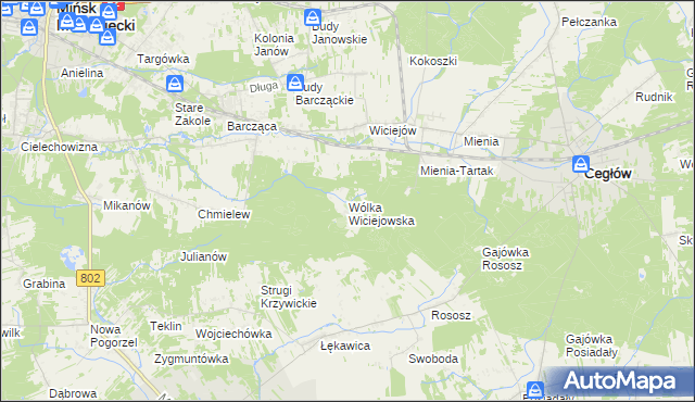 mapa Wólka Wiciejowska, Wólka Wiciejowska na mapie Targeo