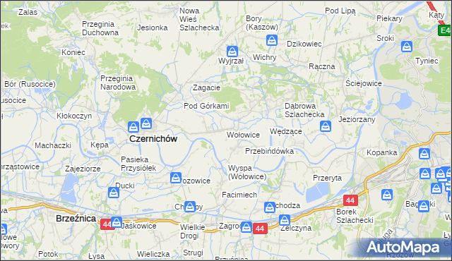 mapa Wołowice, Wołowice na mapie Targeo