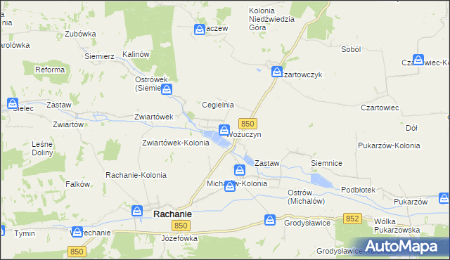 mapa Wożuczyn, Wożuczyn na mapie Targeo