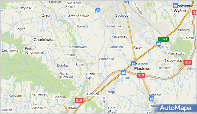 mapa Wrocanka gmina Miejsce Piastowe, Wrocanka gmina Miejsce Piastowe na mapie Targeo