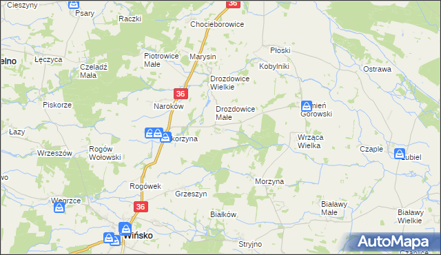 mapa Wrząca Śląska, Wrząca Śląska na mapie Targeo