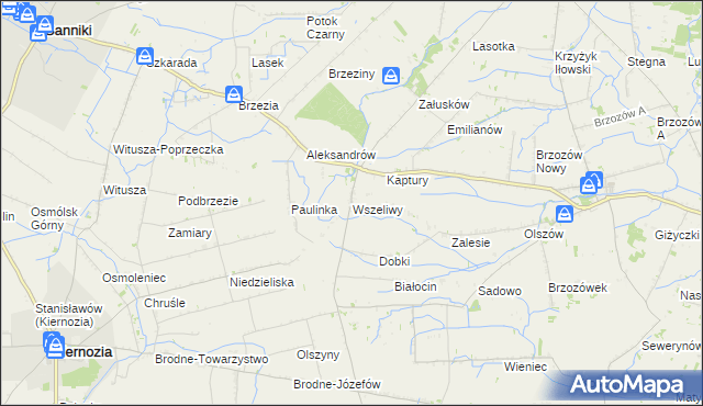 mapa Wszeliwy, Wszeliwy na mapie Targeo